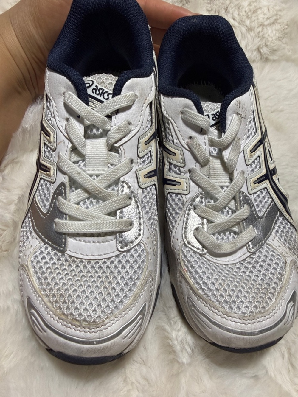 Oasis White, Silver & Navy Kids' Sneakers